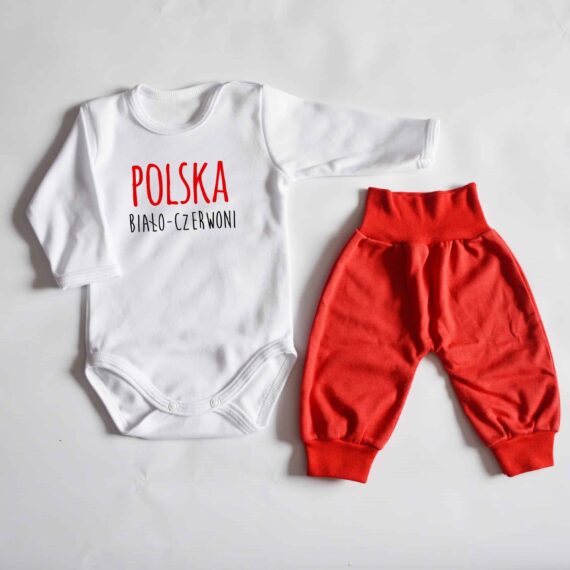 Body z napisem polska biało czerwoni Body z napisem polska biało czerwoni