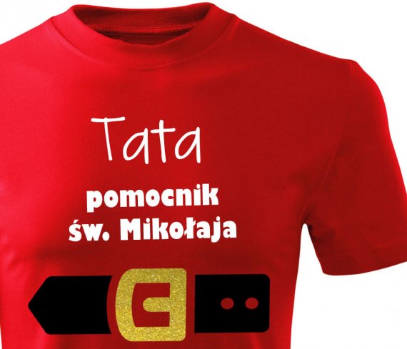Koszulka TATA pomocnik św. Mikołaja to idealny prezent dla męża lub ojca dziecka na okazję świąt BOŻEGO NARODZENIA. Koszulki dostepne w rozmiarze S - 4 XL.