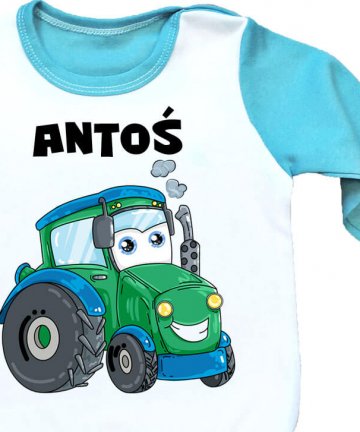 Piżamka dziecięca z traktorkiem oraz imieniem