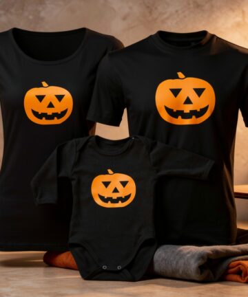 ZESTAW koszulek rodzinnych na HALLOWEEN - MAMA TATA DZIECKO