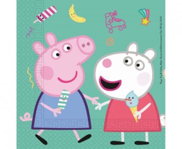 Serwetki papierowe na ROCZEK nadruk Świnka Peppa Pig - 33x33 cm, 20 szt