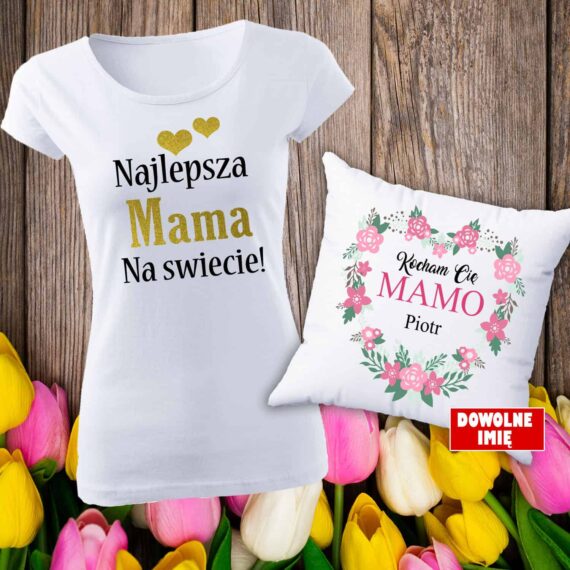 Komplet na dzień mamy koszulka, poduszka