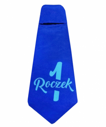 Krawat na ROCZEK z jedynką, na urodziny, niebieski