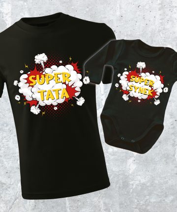 Koszulki SUPER TATA + SUPER SYN zestaw, ver2