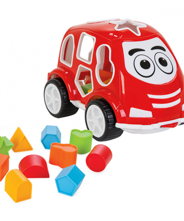 Zabawka dla niemowlaka, chłopca - Auto sorter czerwone